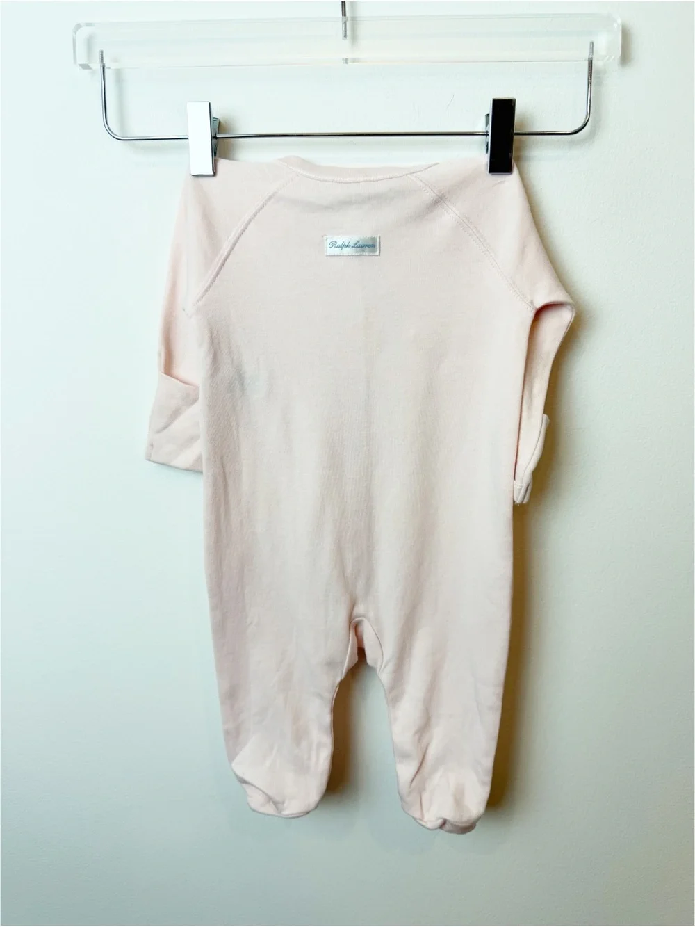Ralph Lauren | Pale Pink Cotton Snap Front Baby Onesie